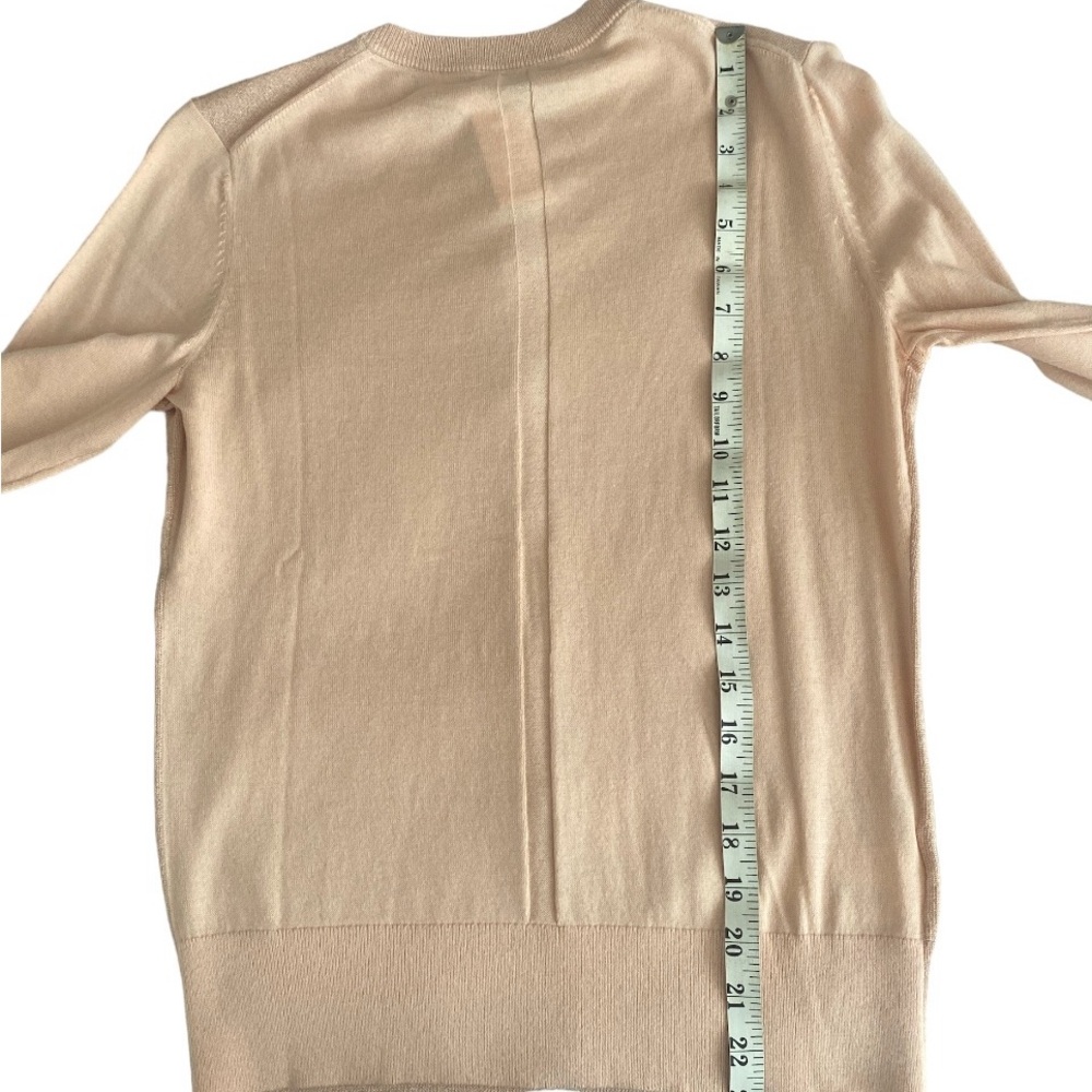 Small Ann Taylor light salmon pink cardigan w shimmer front NWT - Picture 5 of 7